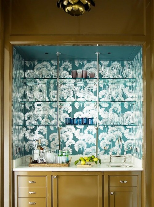 Dictates Style Wallpaper Design Ideas Background Shelving - Wet Bar