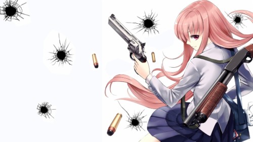 Anime Girl With Gun Wallpaper Anime Girl With Pistol 128456