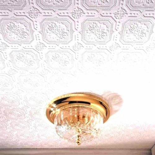 Faux Tin Ceiling Wallpaper Punched Border Pressed Metal