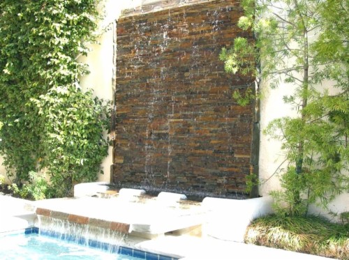 Wall Water Feature Garden Fountain Rock Wood Stone Garden