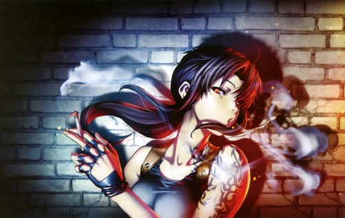Anime Anime Girls Revy Black Lagoon Smoking Cigarettes Black Lagoon Revy Smoking Hd Wallpaper Backgrounds Download
