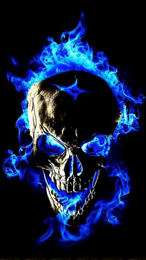 Blue Flame Skull Fire Fire Cool Skull Hd Wallpaper Backgrounds Download