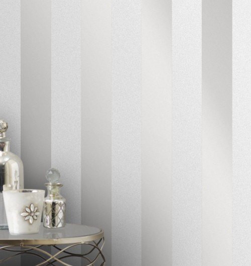 Fine Decor Monaco Stripe Wallpaper Fd42240 silver Grey And Silver