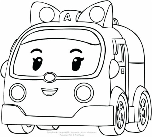 Amber In Car Version From Coloring Page To Print Pages - Robocar Poli ...