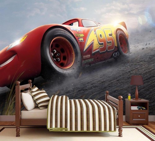 Details About Lightning Mcqueen Cars Wallpaper Woven - สติ๊กเกอร์ ติด ...