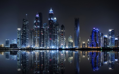 Dubai, City Lights, 8k, Uae, Downtown, Water, United - Pc Wallpaper 4k ...