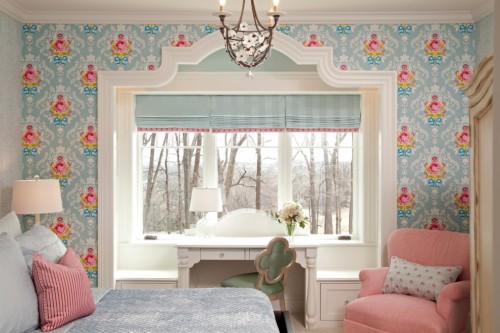 Window Molding Ideas Bedroom Traditional With Wallpaper