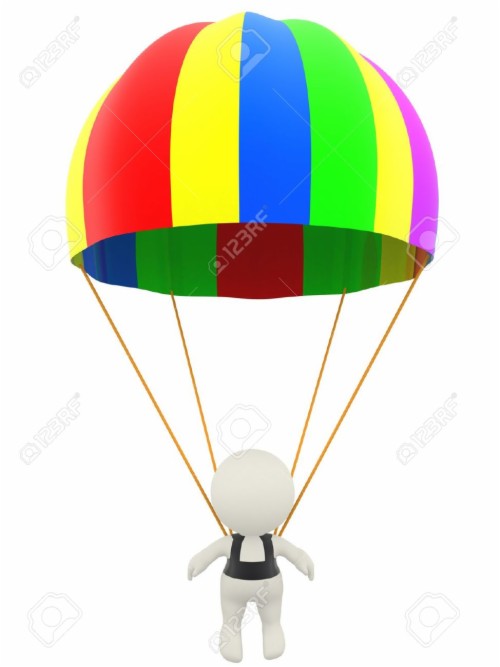 Skydiving Clipart Paratrooper - Parachute White Background (#1723300