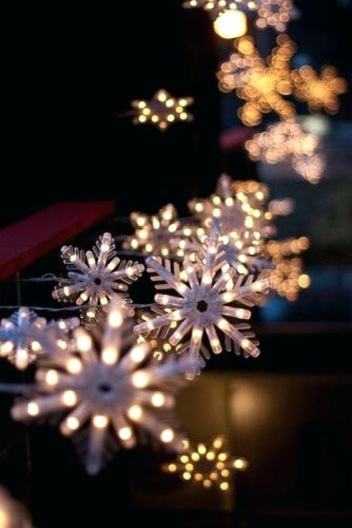 Winter Lights Christmas Lights Dark Lamps String Of - Backgrounds ...