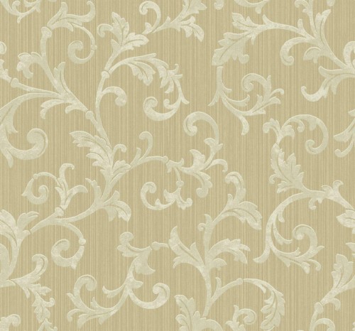 Classical Scroll Wallpaper In Warm Beige Kt90205 From - Wallpaper ...
