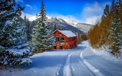 Snowy Cottage Wallpaper Amazing Photos Cool Images Cabin