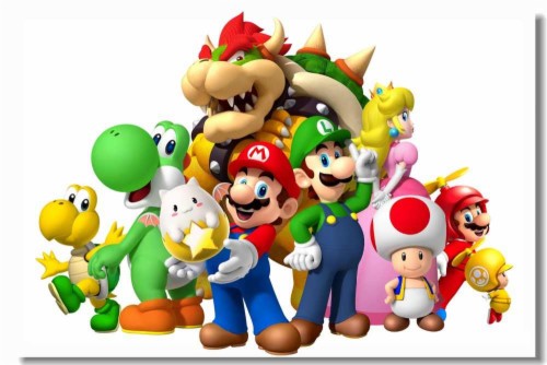 Custom Canvas Wall Murals Super Mario Party Poster - Super Mario Bros ...