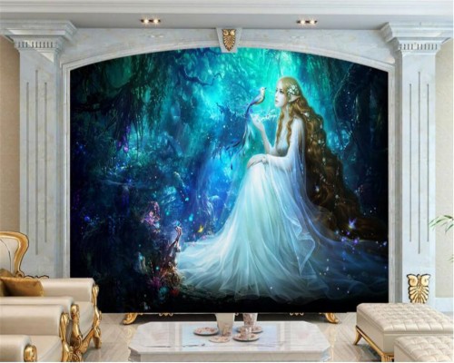 Fantasy Garden Oil Painting Wall Background Modern Fond D