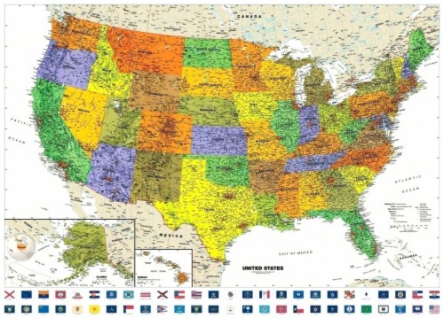 Hd Wallpaper Large State Map Of The Us - Political Map Of The United ...