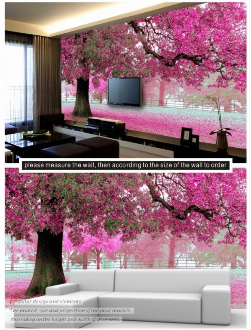 Cherry Blossom Wallpaper Mural 3d Stereo Bedroom Romantic