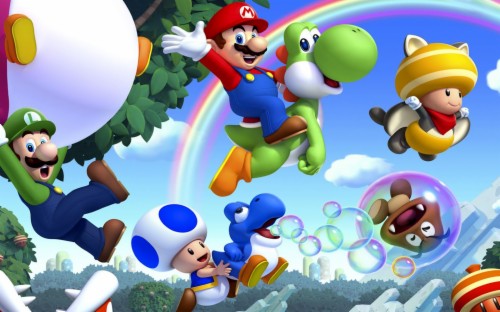 Super Mario Bros Start Screen 1080p Wallpaper - Super Mario Bros Start ...
