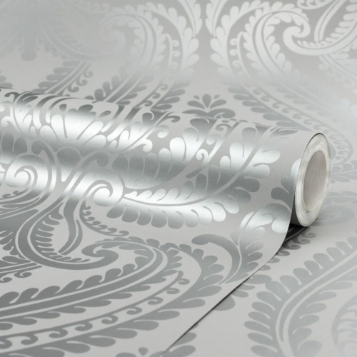 Silver Glitter Damask Wallpaper Chelsea Glitter Damask Wallpaper Soft