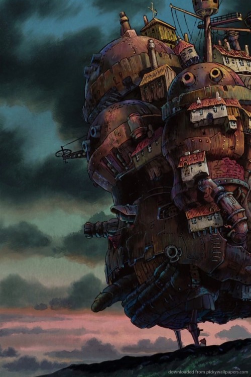 Studio Ghibli Gifs Howl's Moving Castle Phone Wallpapers - Howl's ...