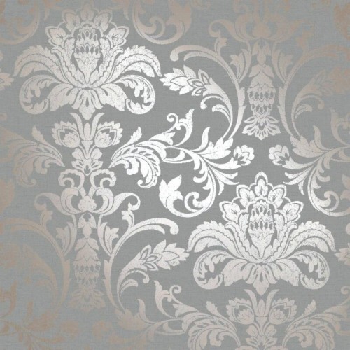 Goodhome Phacelia Grey Damask Textured Wallpaper Damask Wallpaper B&q