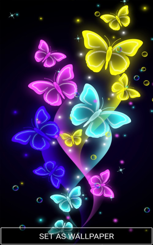 Shiny Neon Butterfly Live Wallpaper Android Live Wallpaper/background ...