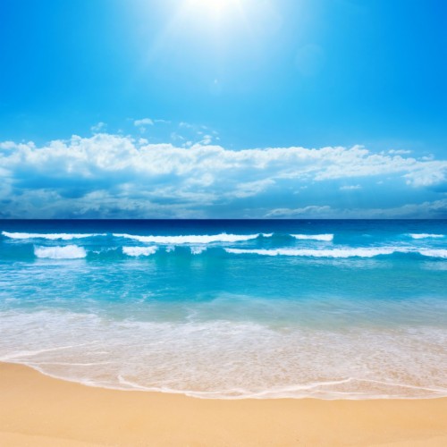 Download Beach Blue Sky Wallpaper - Beautiful Beach Sky On Itl.cat