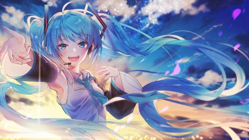 Anime Girl Singing Hatsune Miku Vocaloid 4k Wallpaper Hatsune