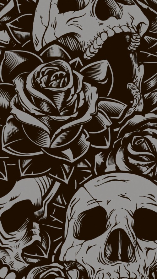 Skull And Roses Iphone Hd Wallpaper Backgrounds Download