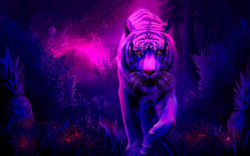 High Resolution Tiger Hd Wallpaper Id - Purple Tiger Wallpaper Hd ...