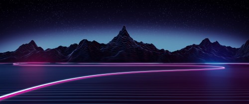 Synthwave, Landscape, Neon Light, Mountain, Retrowave - 4k 2160 X 1080 ...