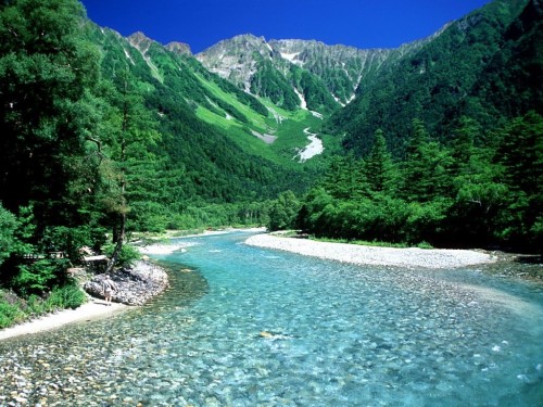 Download Kamikochi Forest Scenery River Japan Nature Mountain ...