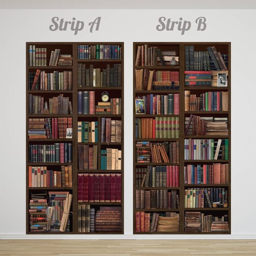 Bookcase Self Adhesive Wall Mural By Oakdene Designs Bookshelf Wall