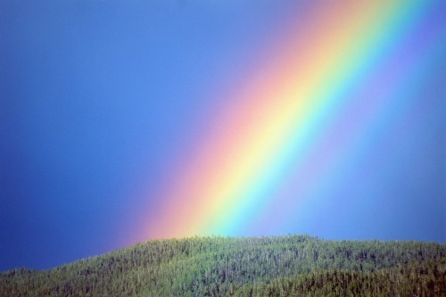 Download Wallpaper Beautiful Rainbow Over The Blue - Nature Rainbow ...