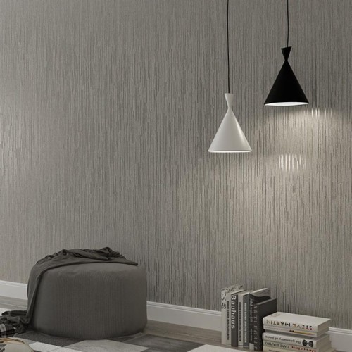 Holden Decor Skyler Plain Texture Grey Wallpaper - Living Room Gray