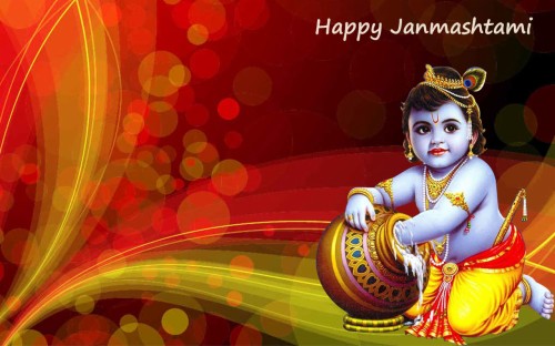 Krishna Happy Janmashtami Wallpaper - Happy Janmashtami Baby Krishna ...