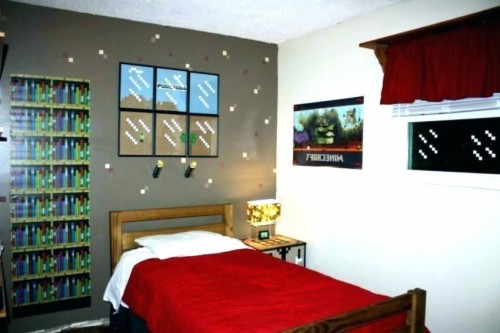 Minecraft Bedroom Wallpaper Also Remarkable Style Olympique De