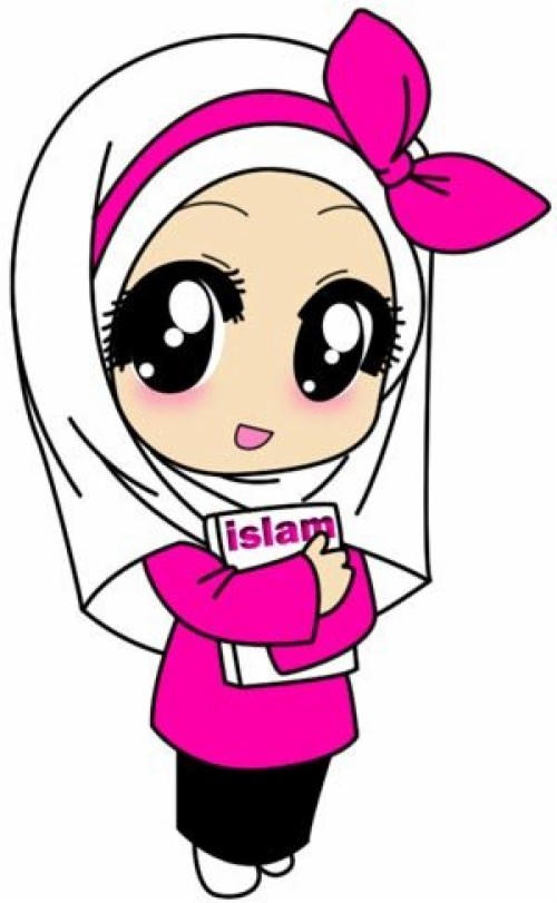  Gambar  Kartun  Muslimah Lucu  Hitam Putih Paimin Gambar 