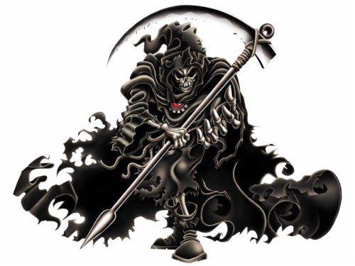 Grim Reaper Holding Gun (#483208) - HD Wallpaper & Backgrounds Download