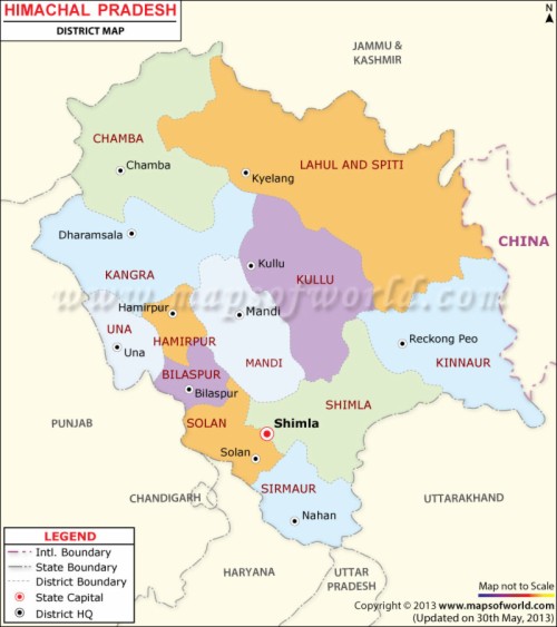 Himachal Pradesh Map - Himachal Pradesh District Map (#502598) - HD ...