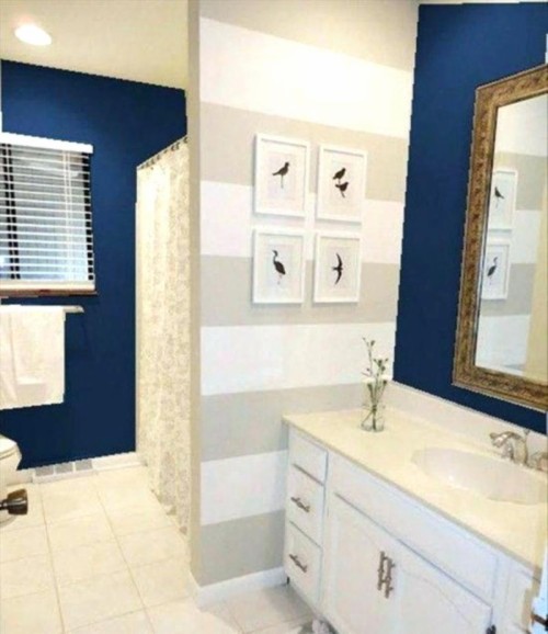 Seaside Themed Bathroom Bathroom Wallpaper Border Ideas Navy Blue And
