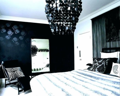 Black Accent Wall Bedroom Wallpaper With Master Dark White
