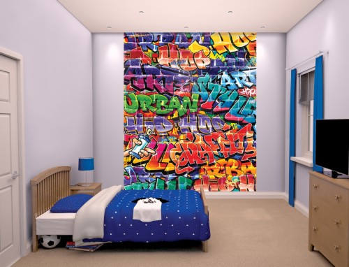 Graffiti Bedroom Scene Graffiti Wallpaper For Boys Bedroom