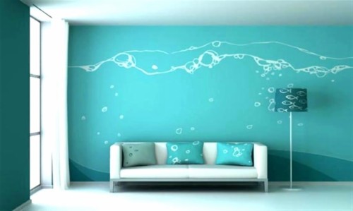 Wall Designs For Living Room Asian Paints Romantic Blue
