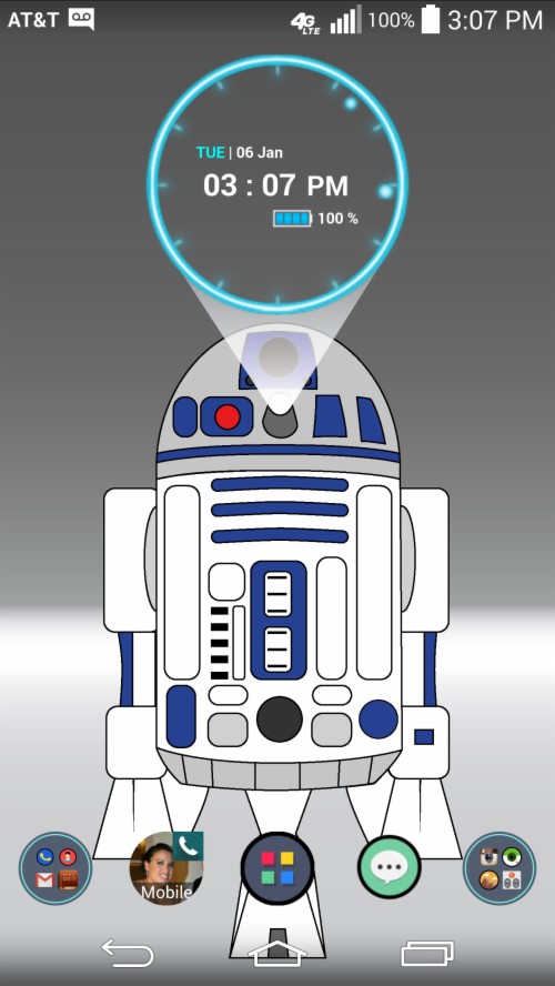Also I Tried Neon Clock Widget And Used It As Home Lock Screen R2d2 Iphone Hd Wallpaper Backgrounds Download