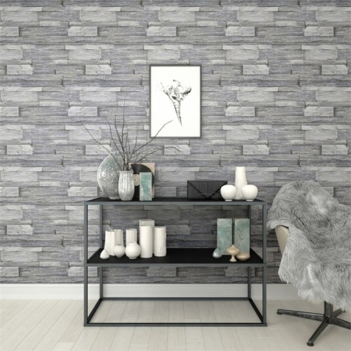 Superfresco Easy 52cm X 10m Stone Wall Grey - Silver Grey Wallpaper ...