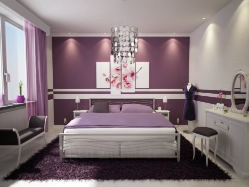 Purple Bedroom Ideas For Sweet Couple Three Dimensions