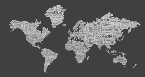 World Map Mural Black And White Fresh Black And White - World Map ...