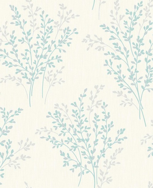 Sienna Stripe Ombre Duck Egg And Silver Metallic Wallpaper - Duck Egg ...