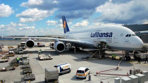 Lufthansa A380 800 D Aima Static At Dusseldorf Airport