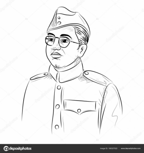 Indian Background With Nation Hero And Freedom Fighter - Sketch Of ...